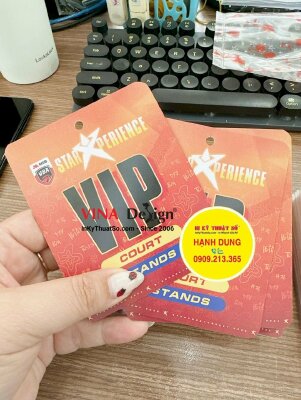 In thẻ VIP đeo sự kiện StarXCamp chương trình hội trại bóng rổ VBA, thẻ nhựa bấm lỗ tròn - INKTS3532