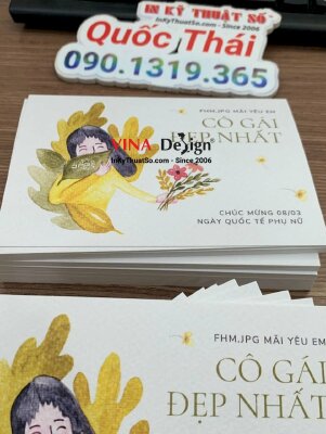 In thiệp 8 3 giấy mỹ thuật Vân Mây, thiệp in hoa lá, làm thiệp bằng tranh in hoa lá - INKTS1232