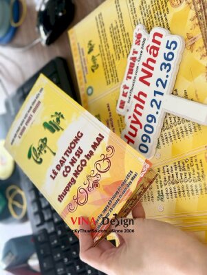 In thiệp mời lễ Đại tường cố Ni sư, in thiệp mời cho Chùa - INKTS1052