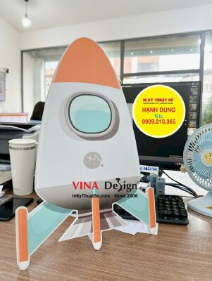 Làm mô hình tàu vũ trụ để bàn từ formex, cắt CNC theo hình, có làm chân đế để bàn - INKTS3513