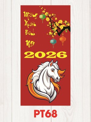 Bao lì xì Tết Mừng Xuân Bính Ngọ 2026 - Mã PT68 - INKTS2524