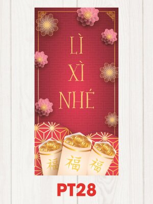 Bao lì xì trang trí Tết Lì Xì Nhé - Mã PT28 - INKTS2484