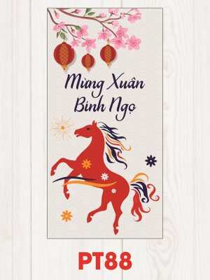 Design bao lì xì Mừng Xuân Bính Ngọ - Mã PT88 - INKTS2544