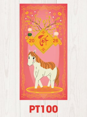 Giá in bao lì xì Ngựa Chibi Bính Ngọ 2026 - Mã PT100 - INKTS2556