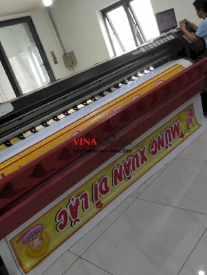 In băng rôn Tết Mừng Xuân Di Lặc cho nhà Chùa - INKTS3565