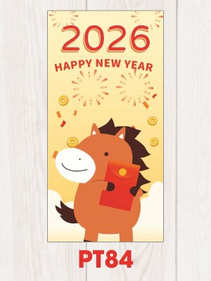 In bao lì xì Chibi Bính Ngọ 2026 Happy New Year - Mã PT84 - INKTS2540