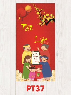 In bao lì xì Tài Lộc Chúc Mừng Năm Mới - Mã PT37 - INKTS2493