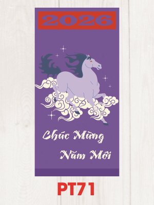 In bao lixi màu Tím Mã Đáo Chúc Mừng Năm Mới - Mã PT71 - INKTS2527