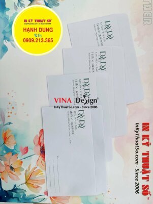 In bao thư nhà hàng, in bao thư 12x22 cm giấy Fort 120gsm, có keo nắp - INKTS1336