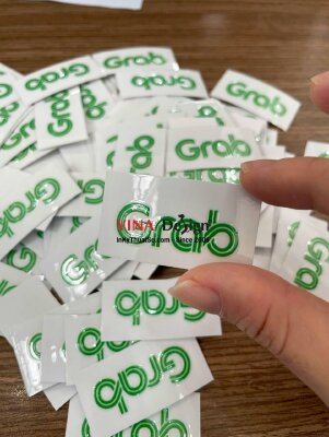In Decal DTF in UV bóc dán trực tiếp, logo thương hiệu ứng dụng dịch vụ vận chuyển, giao hàng và thanh toán kỹ thuật số - INKTS3585