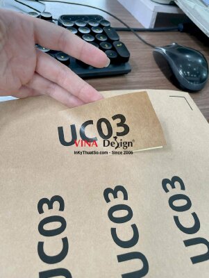 In decal giấy Kraft dán thùng hàng Carton, có bế - INKTS3559