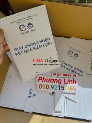 In giấy chứng nhận kết quả kiểm định, in giấy Fort khổ A5 - INKTS693