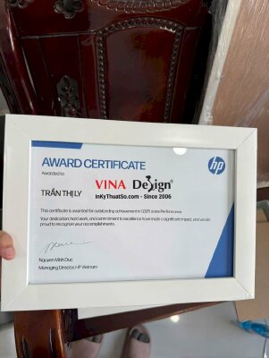 In giấy chứng nhận thành tích xuất sắc trong kết quả kinh doanh quý của nhân viên Award certificate - INKTS3577