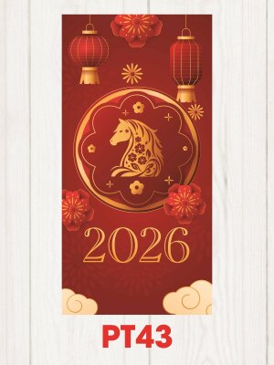 In lì xì giá rẻ màu đỏ Tết 2026 Chúc Mừng Năm Mới - Mã PT43 - INKTS2499