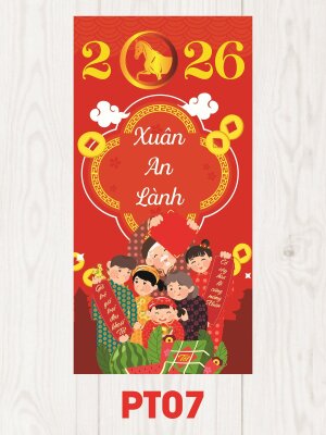 In lì xì màu đỏ Xuân An Lành - Mã PT07 - INKTS2463