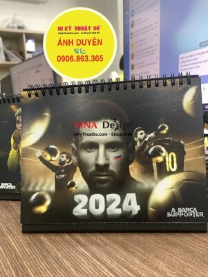 In lịch bóng đá để bàn chữ A, in lịch Barca, in lịch Messi, in lịch Tết cầu thủ bóng đá - INKTS1029
