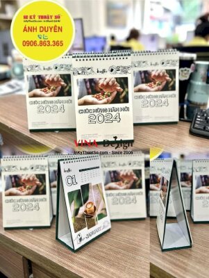 In lịch chữ A chủ đề cà phê cho thương hiệu, công ty, nhãn hàng coffee - INKTS820