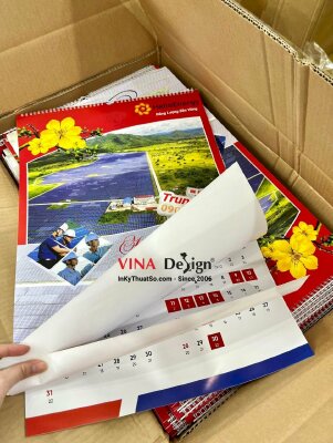 In lịch treo tường 7 tờ khổ 40cm x 60cm, in lịch Tết công ty dự án năng lượng sạch - INKTS1030