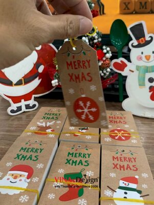 In tag Giáng Sinh, tag Noel, tag Merry Christmas bằng tiếng Anh cho tiệm bánh - INKTS915
