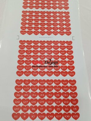 In tem số thứ tự hình trái tim, decal sữa, cán mờ bế theo viền - INKTS3586