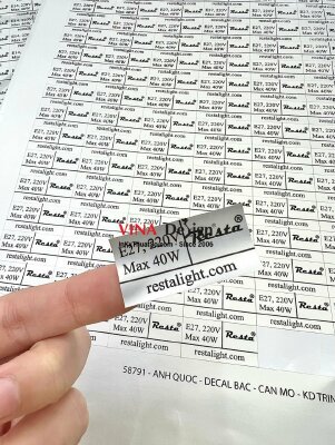 In tem xi bạc dán sản phẩm đèn ngủ - INKTS630