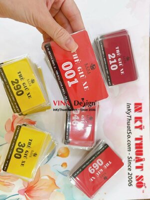 Làm thẻ nhựa giữ xe quán cà phê, đánh sổ nhảy theo yêu cầu - INKTS1063