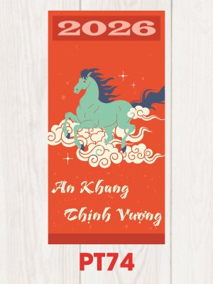 Lì xì tết đẹp màu cam Mã Đáo An Khang Thịnh Vượng - Mã PT74 - INKTS2530