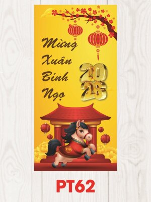 Mẫu lì xì thiết kế theo yêu cầu Mừng Xuân Bính Ngọ 2026 - Mã PT62 - INKTS2518