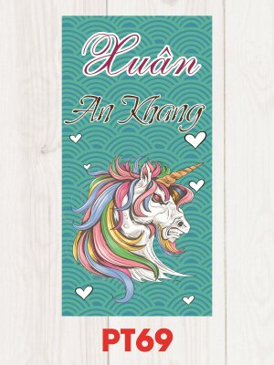 Phong bao lì xì Kỳ lân Unicorn Xuân An Khang - Mã PT69 - INKTS2525