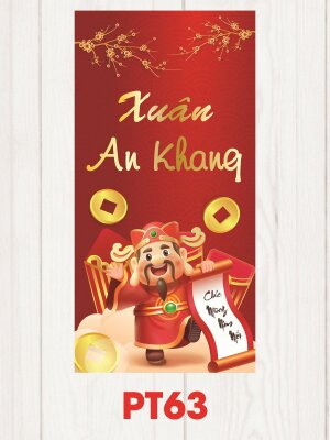 Phong bao lì xì ngày Tết Thần Tài Đến Xuân An Khang - Mã PT63 - INKTS2519
