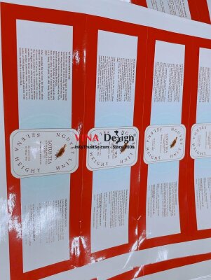Tem dán túi zip đựng trà size lớn in giấy nhãn theo yêu cầu - INKTS1131