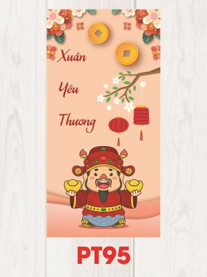 Thiết kế bao lì xì đẹp Thần Tài Xuân Yêu Thương - Mã PT95 - INKTS2551