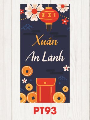 Thiết kế bao lì xì màu xanh dương Xuân An Lành - Mã PT93 - INKTS2549