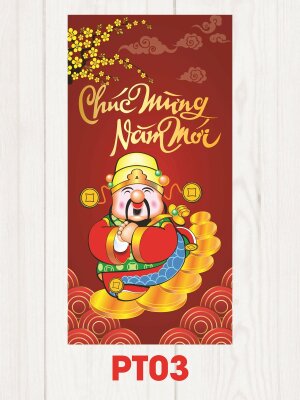 Thiết kế bao lì xì Thần Tài Chúc Mừng Năm Mới - Mã PT03 - INKTS2459