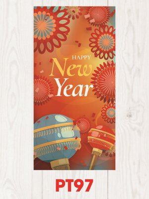 Thiết kế phong bao lì xì Happy New Year - Mã PT97 - INKTS2553