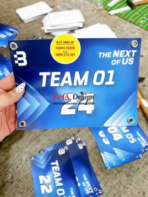 BIB chạy độ sử dụng để đánh dấu vận động viên, số báo danh VĐV chạy bộ, in PP cán mờ, đóng khoen 4 góc - INKTS3651