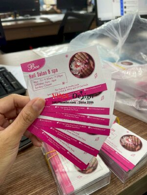 In card visit Nail Salon & Spa, giấy nhũ bạc 250gsm, hàng gửi đi Mỹ từ TPHCM - INKTS3613
