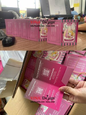 In Folder mini có tay gấp làm bao giấy đựng thẻ phòng khách sạn, ép kim tên hotel - INKTS3656