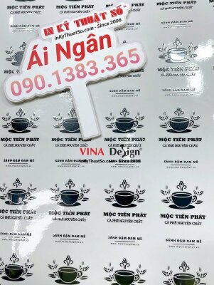 In UV DTF logo quán cà phê nguyên chất - INKTS1082