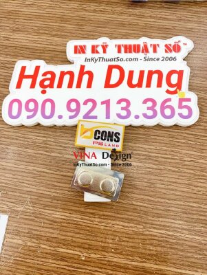 Làm logo công ty cài áo bảng tên nhựa đổ keo, mặt sau nam châm hít - INKTS582