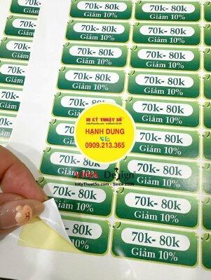 Tem dán phân loại giá sản phẩm, in nhanh decal giấy không màng, bế hình chữ nhật - INKTS3630