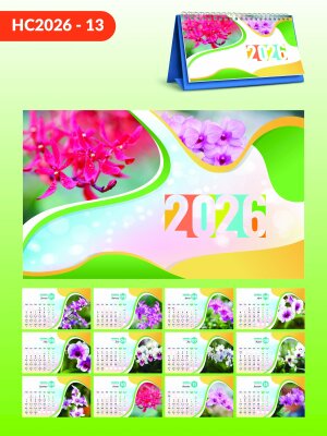 Báo giá in lịch để bàn giá rẻ thiết kế chủ đề Hoa Lan Hồ Điệp Đón Xuân - Mã HC2026-13 - INKTS2286