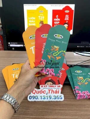 Bao lì xì in logo quán cafe & hoa, in bao lì xì doanh nghiệp - INKTS1137