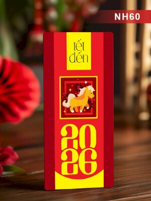 Bao lì xì phong cách đơn giản basic Bính Ngọ 2026 Tết Đến - Mã NH60 - INKTS2596