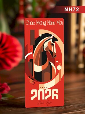 Giá in bao lì xì Tết phong cách hình học Geometric Art Chúc Mừng Năm Mới Bính Ngọ - Mã NH72 - INKTS2686