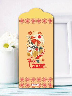 Giá in lì xì thiết kế họa tiết Nhật Bản Song Ngư Xuân 2026 - Mã HC044 - INKTS2440