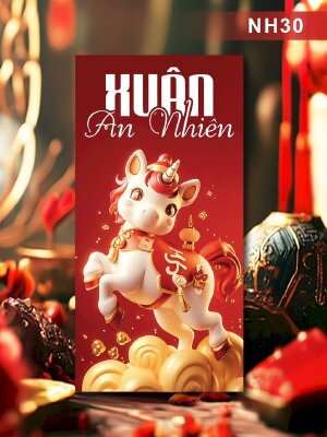 In ấn bao lì xì Xuân An Nhiên - Mã NH30 - INKTS2566
