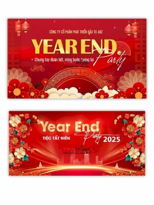 Đặt thiết kế phông nền sân khấu tiệc tất niên Year End Party cho công ty, doanh nghiệp, tổ chức - INKTS3674