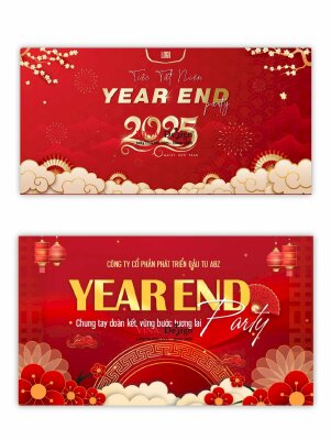 Nhận thiết kế phông nền tiệc Year End Party công ty, doanh nghiệp - INKTS3675