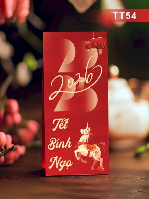 In bao lì xì hiện đại 2026 Tết Bính Ngọ - Mã TT54 - INKTS2671